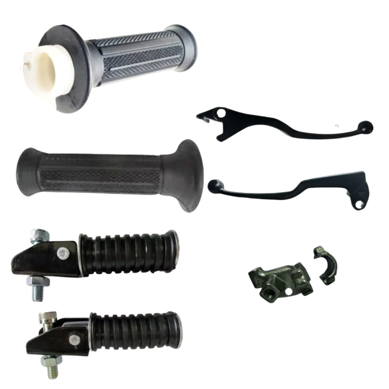 kit par de pedaleiras traseiras, par manopla e par de manetes Intruder 125 YES125 GSR 125 150