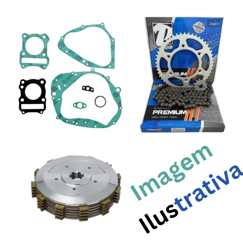 Kit Embreagem + jogo junta + relação p/ Yes Intruder 125