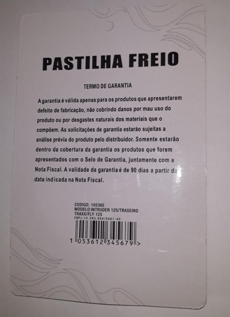 Pastilha De Freio Dianteira Suzuki Intruder 125 - Promoção