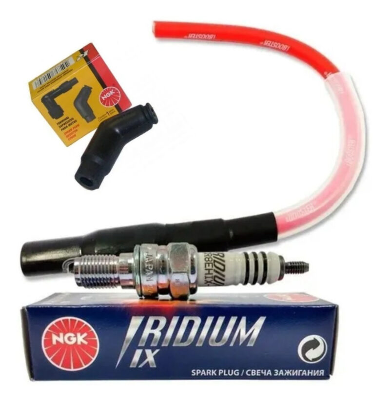 Kit Ibooster Cabo F3,cachimbo E Vela Ngk Iridium Cg150 VERMELHO