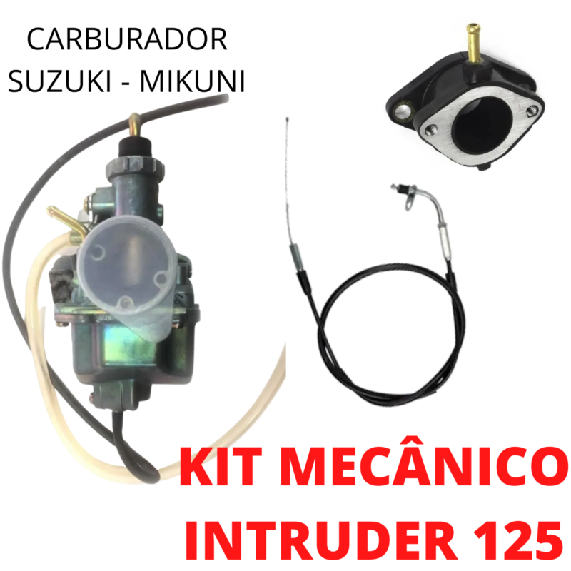 KIT ADAPTAÇÃO CABURADOR MECANICO MIKUNI P/ INTRUDER 125 2012 A 2016