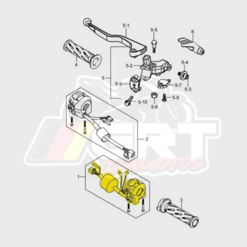 PUNHO DE LUZ LADO DIREITO SUZUKI GSR150 GSR 150 i 2012-2018