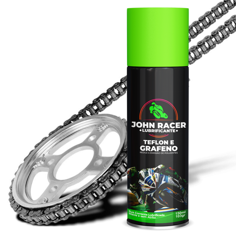 5x Spray lubrificante Corrente moto John Racer 150ml Teflon e Grafeno