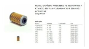 Filtro Óleo Ktm Duke 200 390 Exc Sx-f Xc F250 450 Ffc030