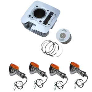 4 setas originais + Kit Cilindro Motor Pistao Aneis Intruder 125